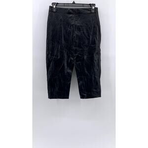 BABATON Women's Black Faux-Leather Side-Zip Cropped Pants SZ 00